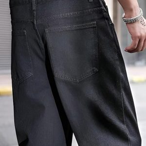 KOTTY Men’s Solid Black Flame Slim Jeans